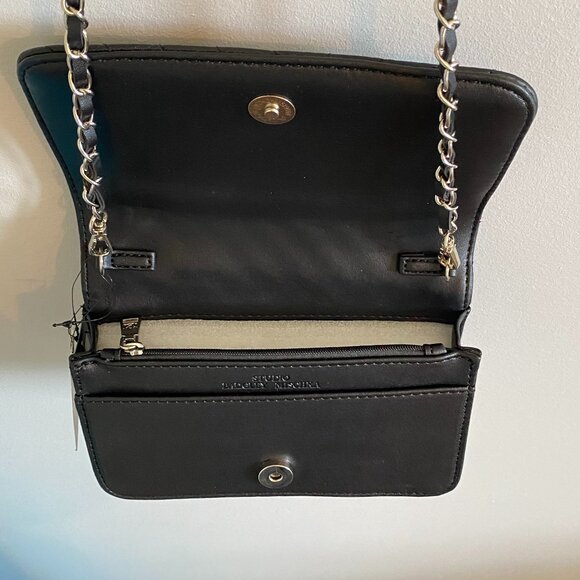 Badgley Mischka Black Vegan Leather Shoulder Bag Purse - Picture 10 of 12